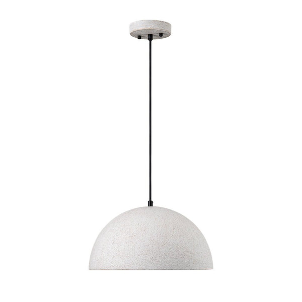 Chandelierias - 1 - Light Rough White Kitchen Island Metal Dome Pendant - Pendant - White -