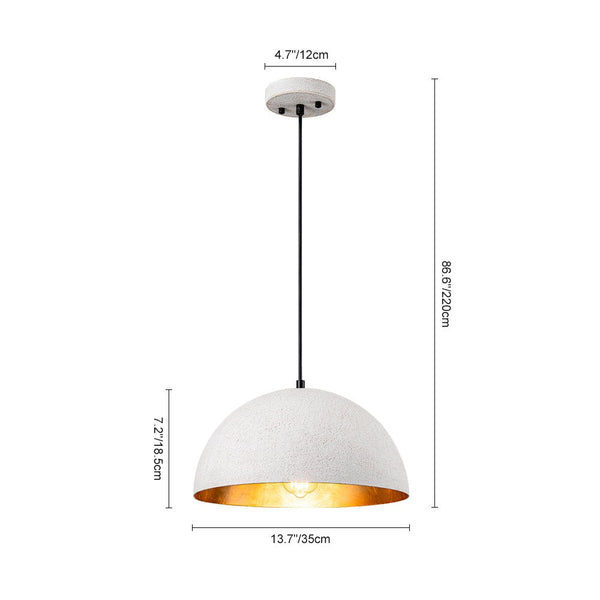 Chandelierias - 1 - Light Rough White Kitchen Island Metal Dome Pendant - Pendant - White (Back - order) -