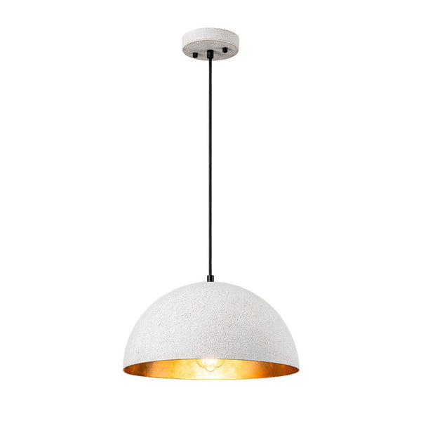Chandelierias - 1 - Light Rough White Kitchen Island Metal Dome Pendant - Pendant - White (Back - order) -
