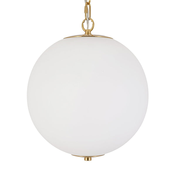 Chandelierias-11.8'' 1-Light Globe Frosted Glass Spherical Pendant-Pendants-Brass-2-Pack