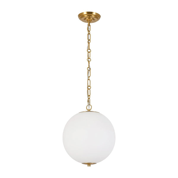 Chandelierias-11.8'' 1-Light Globe Frosted Glass Spherical Pendant-Pendants-Brass-2-Pack