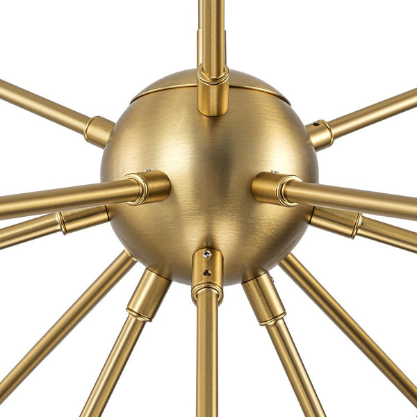 Chandelierias - 12 - Light Frosted Glass Sphere Sputnik Chandelier - Chandeliers - Brass -