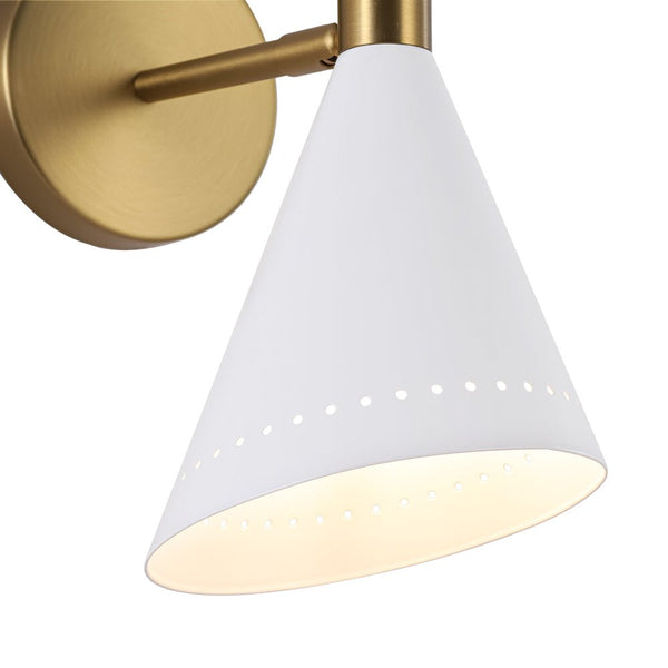 Chandelierias - 2 - Light Color - block Slanted Hourglass - Shaped Iron Wall Sconce - Wall Light - Blue & White -