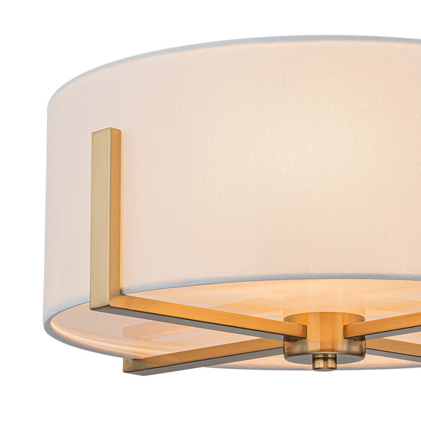 Chandelierias - 2 - Light Fabric Lampshade Drum Semi - Flush Mount - Semi Flush - Black -