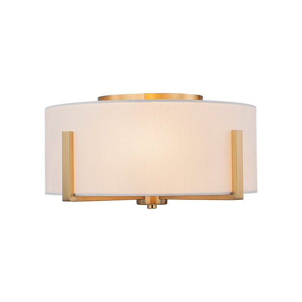 Chandelierias - 2 - Light Fabric Lampshade Drum Semi - Flush Mount - Semi Flush - Black -