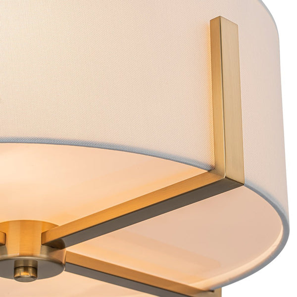 Chandelierias - 2 - Light Fabric Lampshade Drum Semi - Flush Mount - Semi Flush - Black -