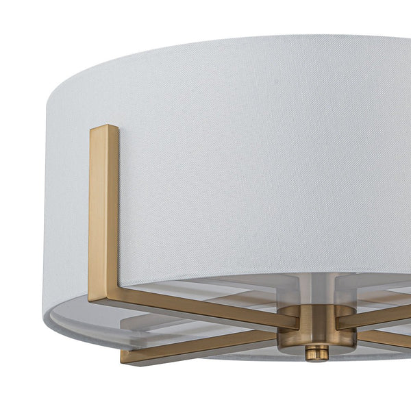 Chandelierias - 2 - Light Fabric Lampshade Drum Semi - Flush Mount - Semi Flush - Black -