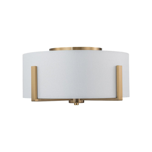 Chandelierias - 2 - Light Fabric Lampshade Drum Semi - Flush Mount - Semi Flush - Black -