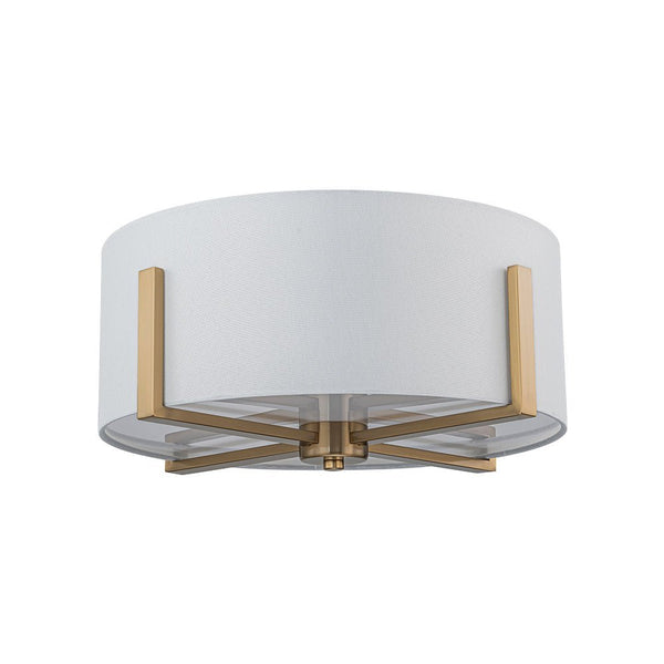 Chandelierias - 2 - Light Fabric Lampshade Drum Semi - Flush Mount - Semi Flush - Black -