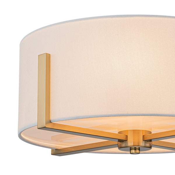 Chandelierias - 2 - Light Fabric Lampshade Drum Semi - Flush Mount - Semi Flush - Black -
