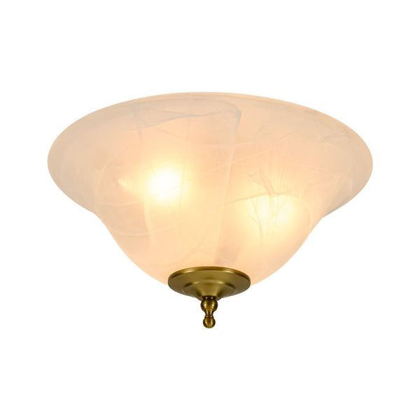 Chandelierias - 3 - Light Alabaster Glass Flared Flush Mount Ceiling Light - Flush Mount - Brass - 2 - Pack