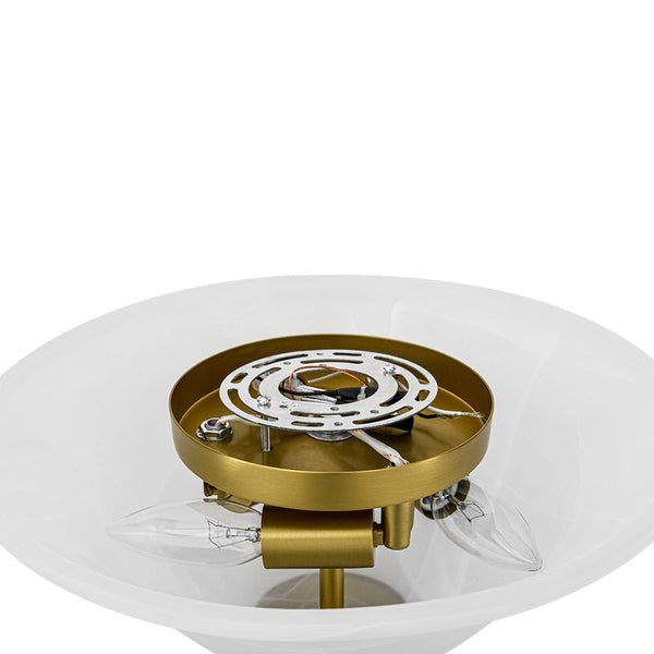 Chandelierias - 3 - Light Alabaster Glass Flared Flush Mount Ceiling Light - Flush Mount - Brass - 2 - Pack