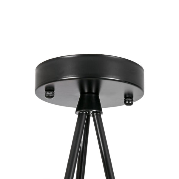 Chandelierias - 3 - Light Black Brass Frosted Glass Semi - flush Mount - Semi Flush - Black & Brass -