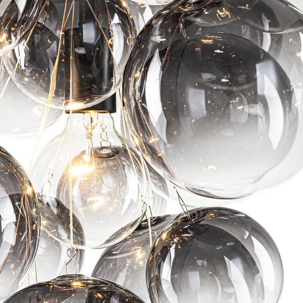 Chandelierias - 3 - Light Creative Colored Glass Cluster Bubble Chandelier - Chandeliers - Black & Gradient Gray -