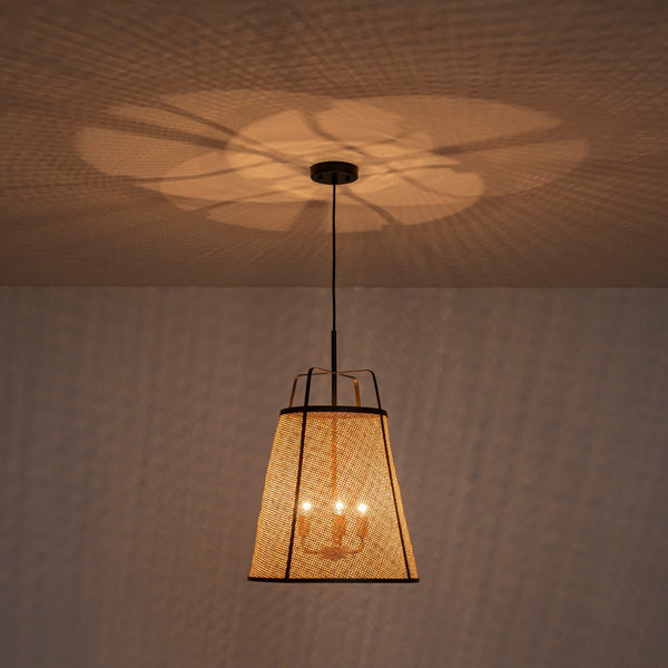 Chandelierias - 3 - Light Farmhouse Conical Bamboo Woven Pendant - Pendant - Medium -