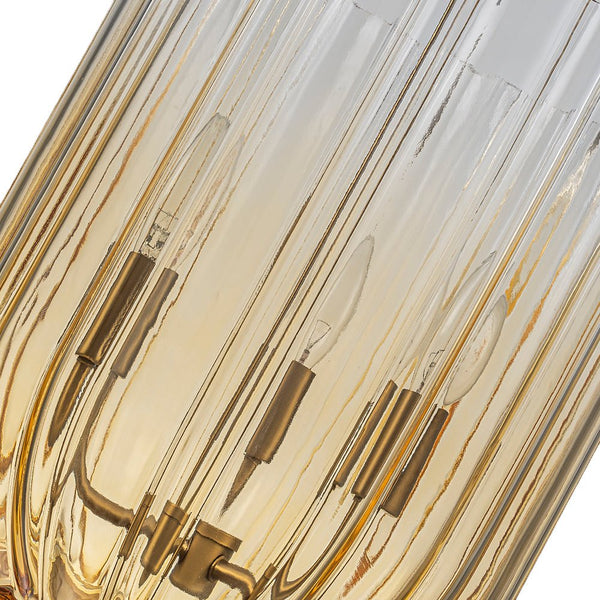 Chandelierias - 3 - Light Half Elongated Oval Gradient Fluted Glass Pendant - Pendant - Black -