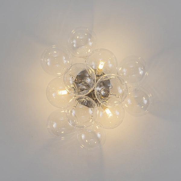 Chandelierias - 3 - Light Hand - blown Glass Cluster Bubble Semi - flush Mount - Semi Flush - Nickel -