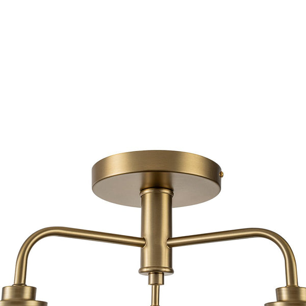 Chandelierias - 3 - Light Hand - blown Glass Semi - Flush Mount - Semi Flush - Nickel -