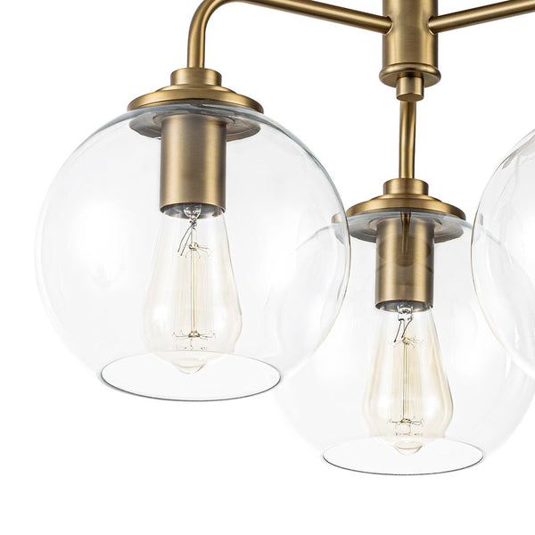 Chandelierias - 3 - Light Hand - blown Glass Semi - Flush Mount - Semi Flush - Nickel -