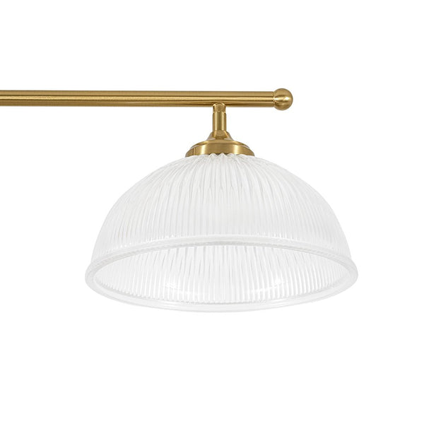 Chandelierias - 3 - Light Linear Dome Ribbed Glass Kitchen Island Pendant - Pendants - Brass -