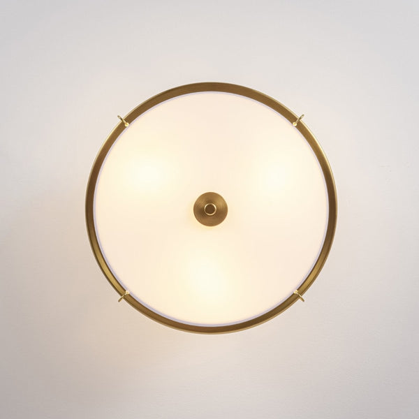 Chandelierias-3-Light Linen Fabric Tapered Drum Framed Semi-flush Mount-Semi Flush-Brass-