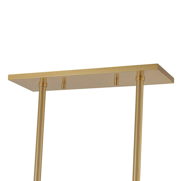 Chandelierias-3-Light Modern Ruffled Shade Linear Island Chandelier-Chandeliers-Aged Brass-