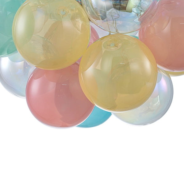 Chandelierias-3-Light Pastel Bubble Glass Cluster Chandelier-Chandeliers-Brass-