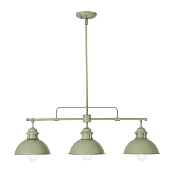 Chandelierias-3-Light Sage Green Sculptural Dome Island Pendant-Chandeliers-Green-