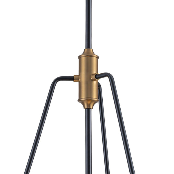 Chandelierias - 4 - Light Water Hammered Glass Sphere Pendant - Pendant - Brass & Black -