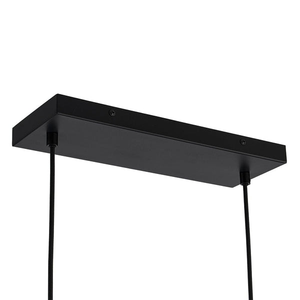 Chandelierias - 5 - Light Farmhouse Natural Wooden Linear Chandelier - Chandeliers - Matte Black & Wood Grain -