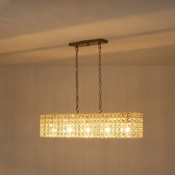 Chandelierias - 5 - Light Luxury Faceted Crystal Island Chandelier - Chandeliers - Oval -