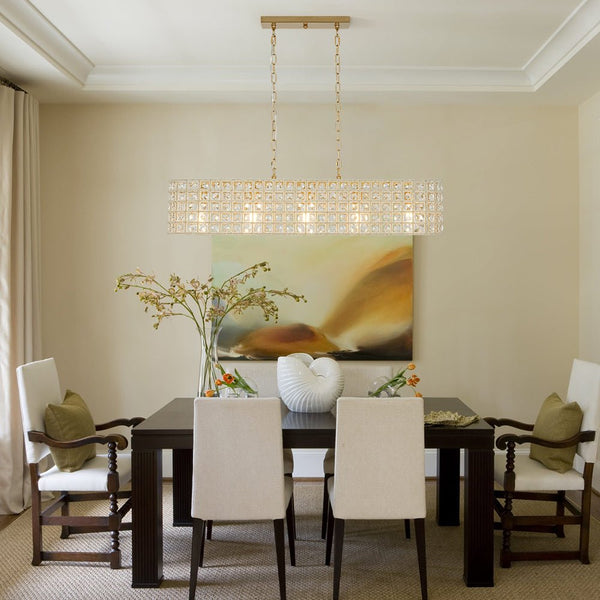 Chandelierias - 5 - Light Luxury Faceted Crystal Island Chandelier - Chandeliers - Oval -