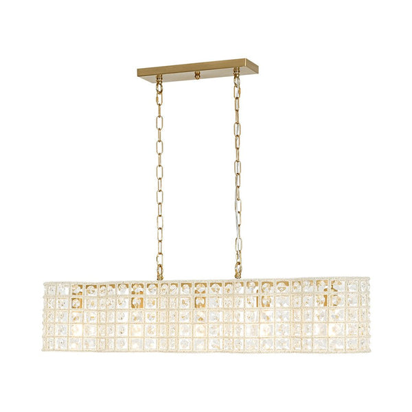 Chandelierias - 5 - Light Luxury Faceted Crystal Island Chandelier - Chandeliers - Wavy -
