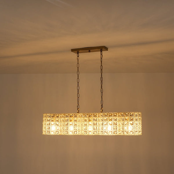 Chandelierias - 5 - Light Luxury Faceted Crystal Island Chandelier - Chandeliers - Wavy -