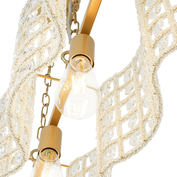 Chandelierias - 5 - Light Luxury Faceted Crystal Island Chandelier - Chandeliers - Wavy -