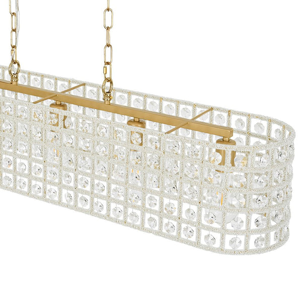 Chandelierias - 5 - Light Luxury Faceted Crystal Island Chandelier - Chandeliers - Wavy -