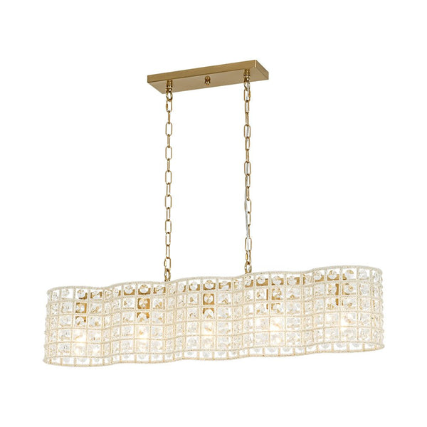Chandelierias - 5 - Light Luxury Faceted Crystal Island Chandelier - Chandeliers - Wavy -