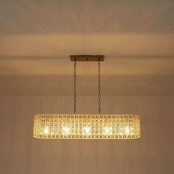 Chandelierias - 5 - Light Luxury Faceted Crystal Island Chandelier - Chandeliers - Wavy -