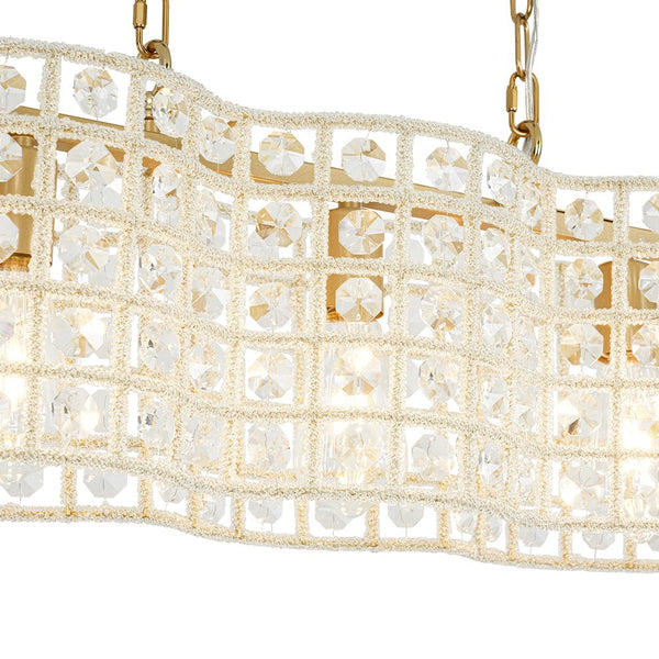 Chandelierias - 5 - Light Luxury Faceted Crystal Island Chandelier - Chandeliers - Wavy -