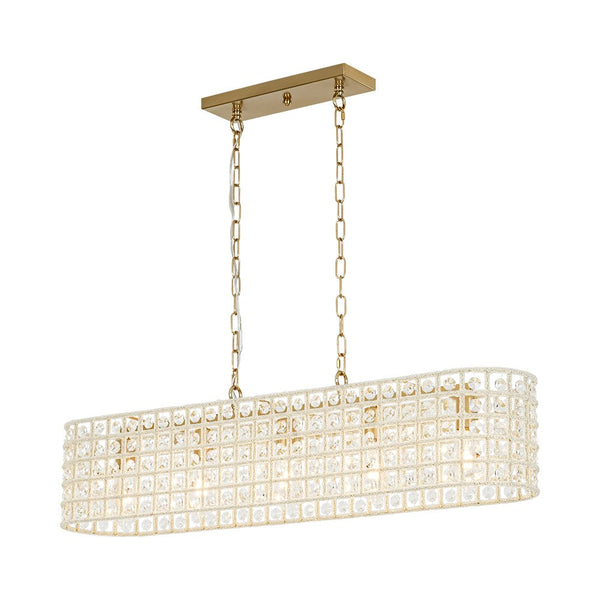 Chandelierias - 5 - Light Luxury Faceted Crystal Island Chandelier - Chandeliers - Wavy -