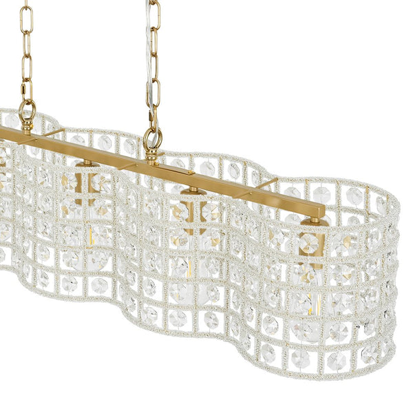 Chandelierias - 5 - Light Luxury Faceted Crystal Island Chandelier - Chandeliers - Wavy -