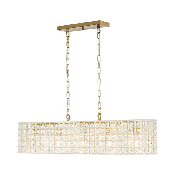 Chandelierias - 5 - Light Luxury Faceted Crystal Island Chandelier - Chandeliers - Wavy -
