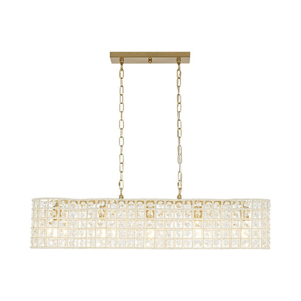 Chandelierias - 5 - Light Luxury Faceted Crystal Island Chandelier - Chandeliers - Wavy -