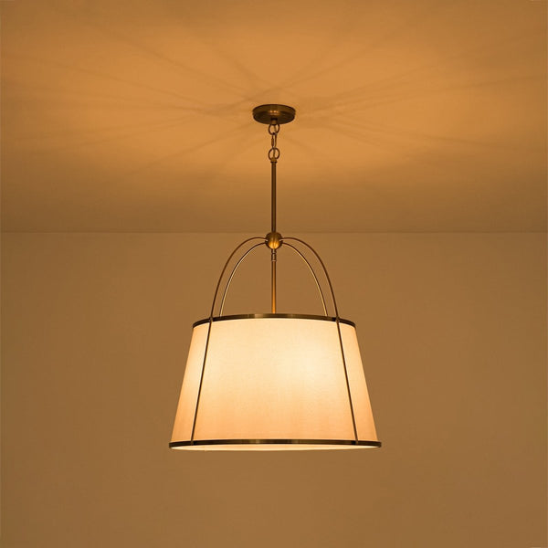 Chandelierias-5-Light Tapered Fabric Drum Lantern Pendant-Pendants-22.8 in-2-Pack (Save More)