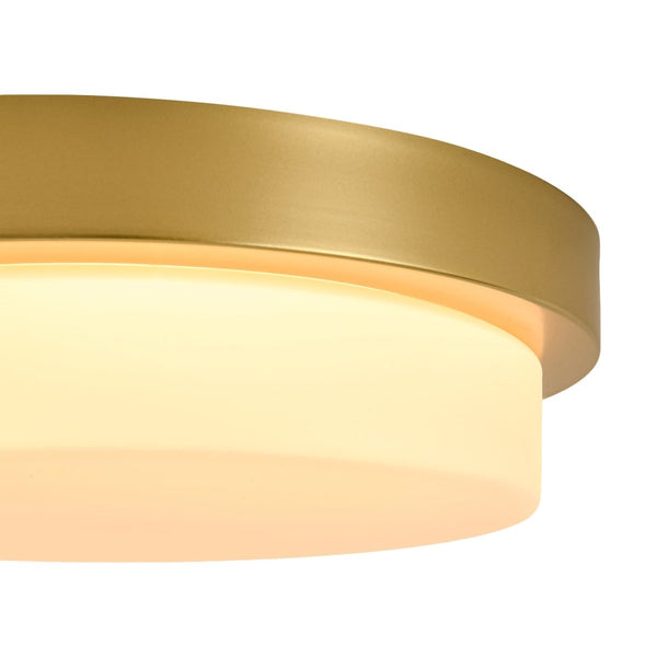 Chandelierias-5CCT Dimmable LED Brass Circular Milk Glass Tiered Flush Mount-Flush Mount-2-Pack-