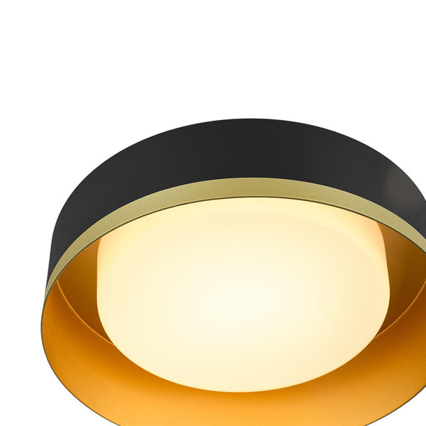 Chandelierias - 5CCT Selectable Dimmable LED Round Drum Flush Mount Ceiling Lamp - Flush Mount - Black - 1 - Pack