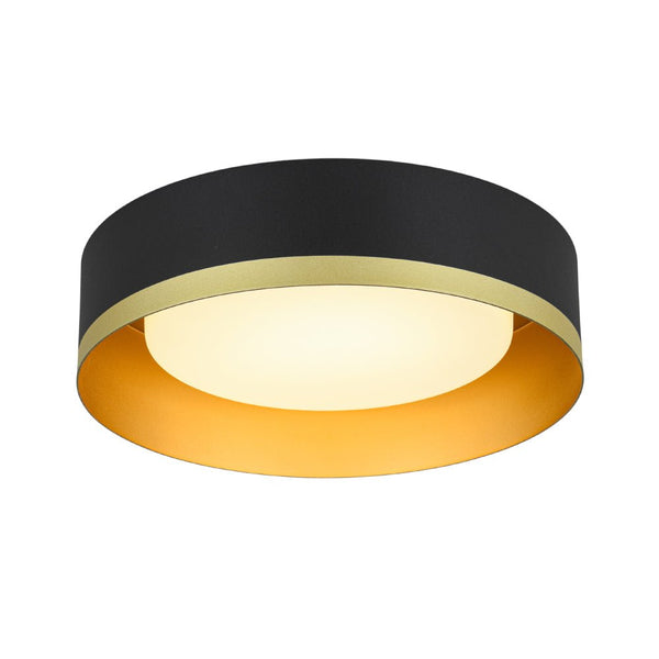 Chandelierias - 5CCT Selectable Dimmable LED Round Drum Flush Mount Ceiling Lamp - Flush Mount - Black - 1 - Pack