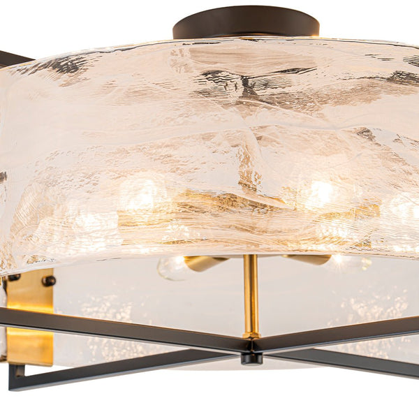 Chandelierias - 6 - Light Cloud Glass Drum Semi - Flush Mount Ceiling Light - Chandeliers - 6 Bulbs (Back - order & Arrive in 3 - 4 Weeks) -