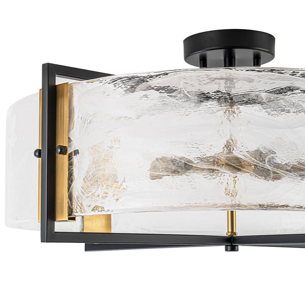 Chandelierias - 6 - Light Cloud Glass Drum Semi - Flush Mount Ceiling Light - Chandeliers - 6 Bulbs (Back - order & Arrive in 3 - 4 Weeks) -