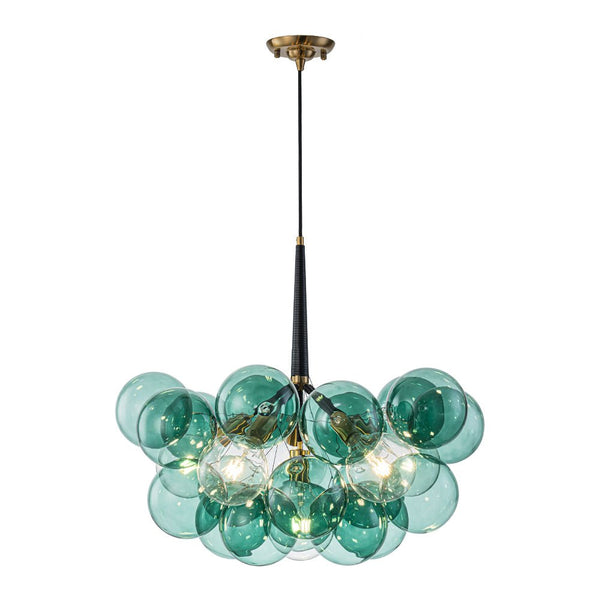 Chandelierias-6-Light Emerald Bubble Blooming Glass Chandelier-Chandeliers-Gold-